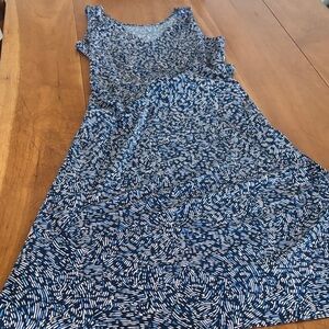 Title Nine Blue and White Patterned Dress